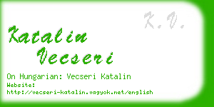 katalin vecseri business card